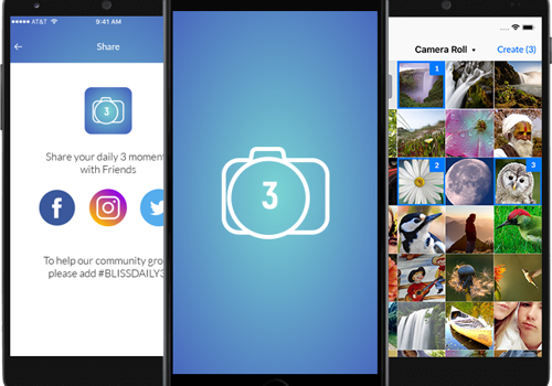 Mobile App Development Package Example: Bliss Daily – Social Mobile App