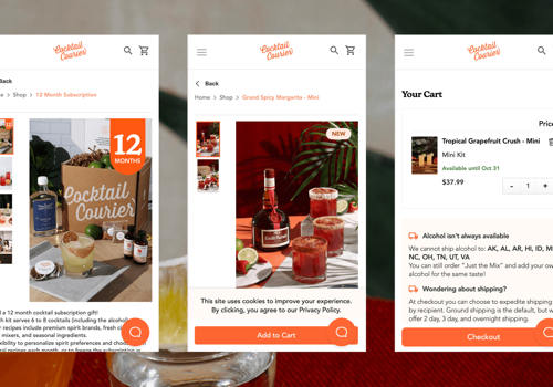 E-Commerce Development Package Example: Cocktail Courier Project