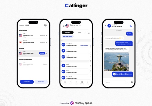 UX/UI Design Package Example: Callinger: Second number app for Wi-Fi calling