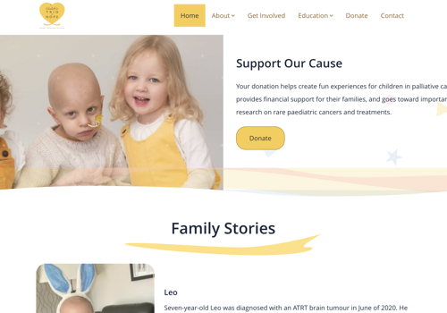 UX/UI Design Package Example: Caleb's Trio of Hope Website