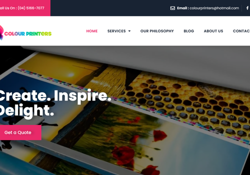 Web Development Package Example: Colour Printers - Web Design & SEO