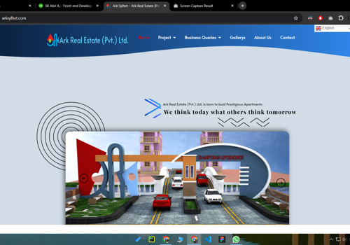 Web Design Package Example: Ark Sylhet Real Estate Sylhet