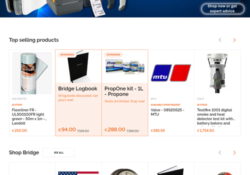 Web Design Package Example: Yachtneeds - Multivendor Ecommerce website