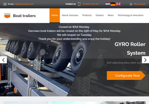E-Commerce Development Package Example: Boat trailers