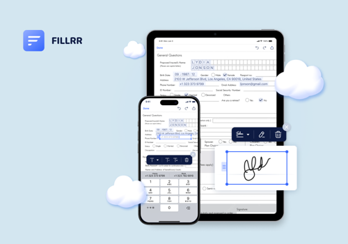 Mobile App Development Package Example: Fillrr: Fill and share PDF documents easily