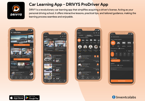 CRM Consulting and SI Package Example: Car Learning App - DRIVYS ProDriver App