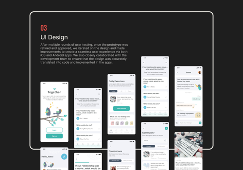UX/UI Design Package Example: Together - Relationship Health app