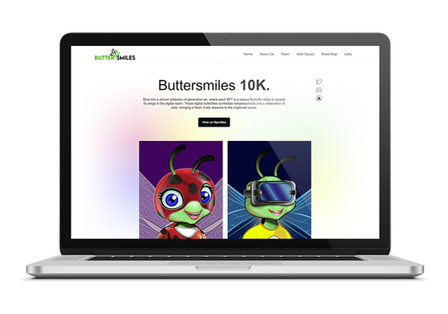 Web Development Package Example: Buttersmiles 10K: Unique Digital Butterfly NFTs