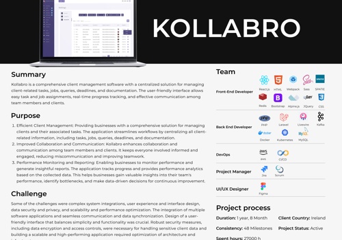 Web Design Package Example: Kollabro