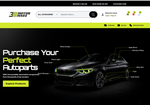 Web Development Package Example: Automotive Marketplace