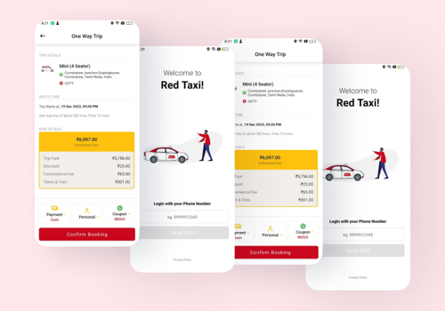 Mobile App Development Package Example: Red Taxi