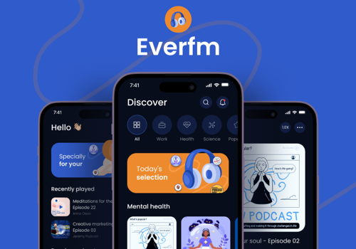 Mobile App Development Package Example: Ever.fm - the universe of podcasts