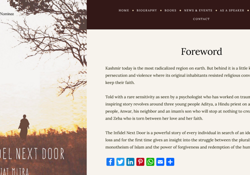 Web Design Package Example: Rajat Mitra: A Psychologist, Author, and Speaker