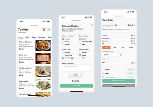 UX/UI Design Package Example: Caterness