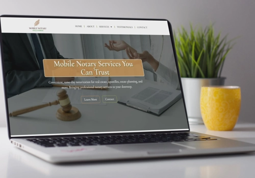 Web Design Package Example: Website design for Mobile Notary