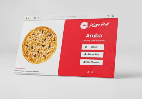 Web Design Package Example: Pizza Hut Aruba UX web design