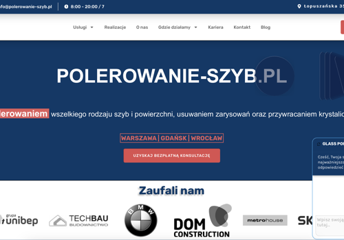 UX/UI Design Package Example: Polerowanie Szyb, Poland