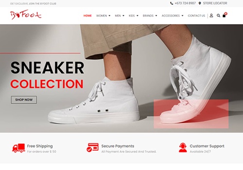 E-Commerce Development Package Example: WordPress wooCommerc For Foot Wear Company