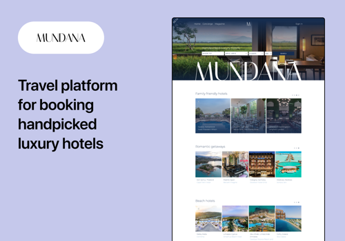 Custom Software Development Package Example: Travel platform for booking handpicked hotels