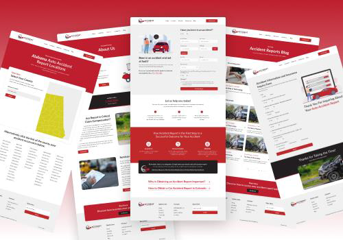 UX/UI Design Package Example: Auto Accident Report site Redesign & Development