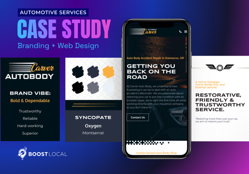 Branding Package Example: Website Redesign for Local Auto Shop in Oregon
