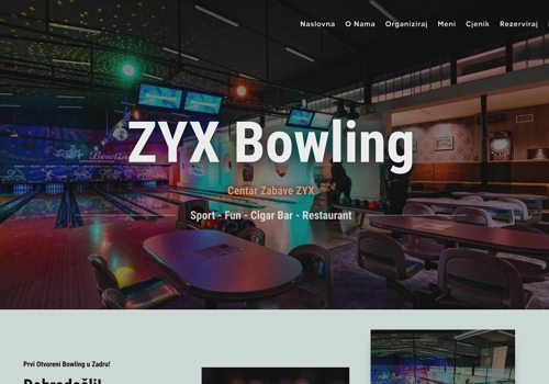 Web Design Package Example: Web Design for ZYX Bowling