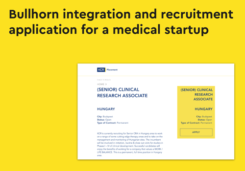 Custom Software Development Package Example: Bullhorn integration and HR app