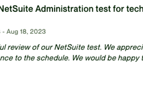 ERP Consulting and SI Package Example: Review questions for a NetSuite Administration