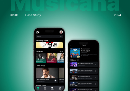 Mobile App Development Package Example: Musicana App Redesign