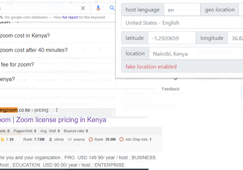 Search Engine Optimization Package Example: Keywords Ranked (Afa Trading Zoom)