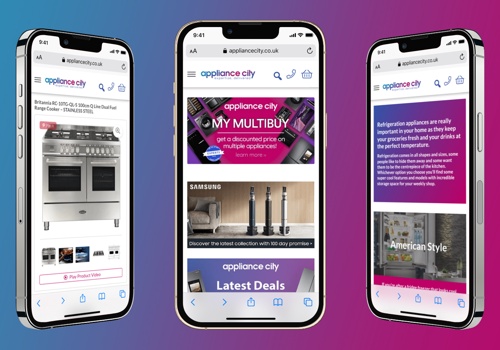 Search Engine Optimization Package Example: Appliance City Branding, eCommerce Web Build & SEO