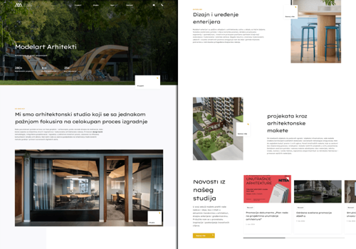 Web Development Package Example: Modelart Arhitekti - Web development and Design