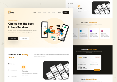 Web Design Package Example: Label-Service website design