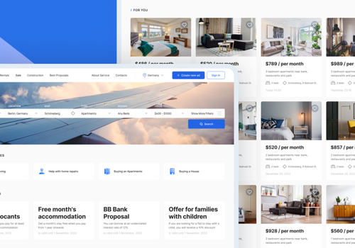 Web Development Package Example: Accommodation search web app for expats