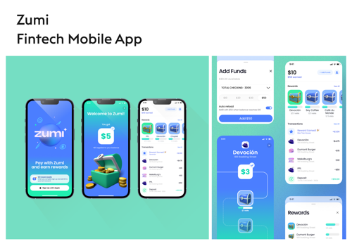 Custom Software Development Package Example: Zumi - Fintech Mobile App