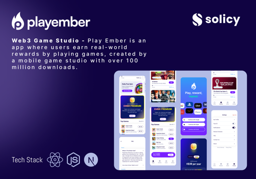 Mobile App Development Package Example: PlayEmber: Web3 Game Studio