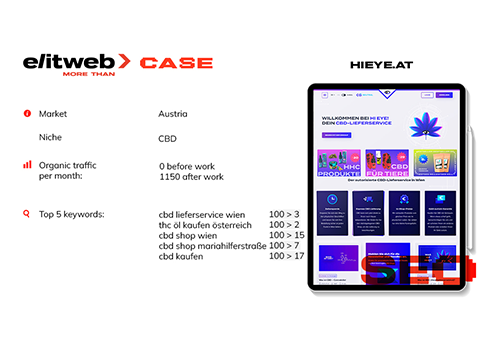 Search Engine Optimization Package Example: SEO for Hieye
