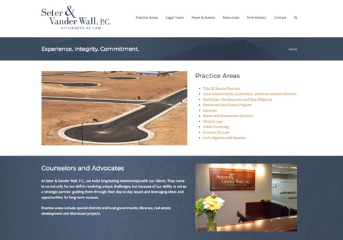 Web Design Package Example: Seter & Vander Wall, P.C.