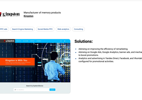 BI & Big Data Consulting & SI Package Example: PPC, Analytics & Consulting for Kingston