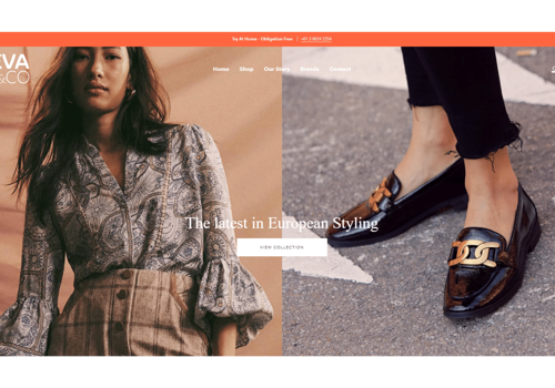 Web Design Package Example: Deva Shoes - Custom E-Commerce