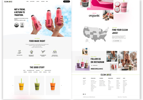 Web Design Package Example: Clean Juice - Website Design