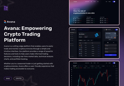 UX/UI Design Package Example: Avana: Empowering Crypto Trading Platform
