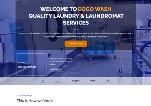 Web Design Package Example: Website design for Gogo Wash Laundromat