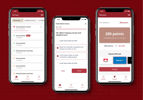 UX/UI Design Package Example: Survey application for iOS