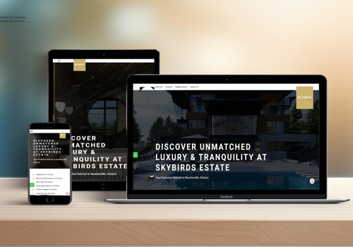 Web Design Package Example: SkyBirds Estate Homes - Real Estate Landing Page