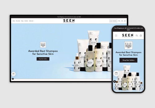Web Design Package Example: Custom Designed & Developed Store for Seen