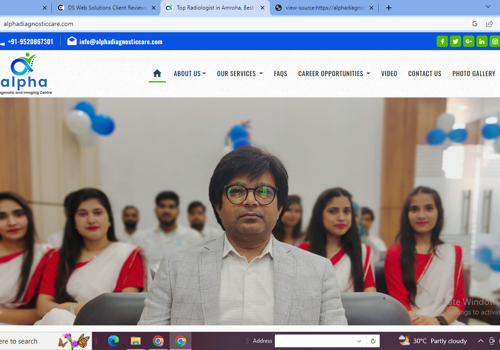 Web Design Package Example: Alpha diagnostic and Imaging Centre- Web Site