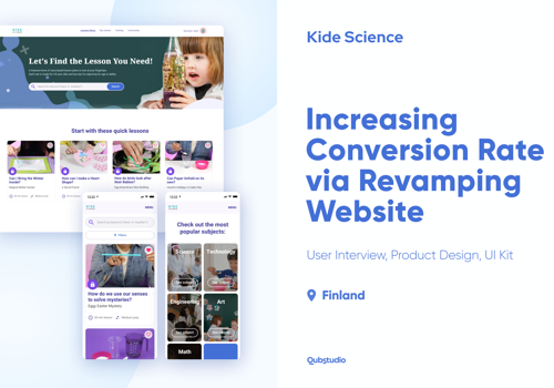 UX/UI Design Package Example: Kide Science