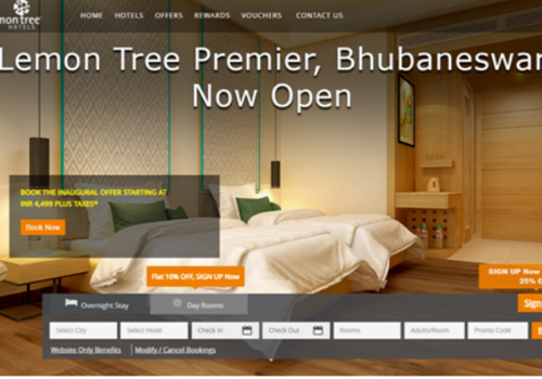 Web Design Package Example: LEMON TREE HOTELS LIMITED WEBSITE DESIGN