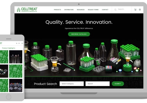 Web Design Package Example: CELLTREAT Scientific Products